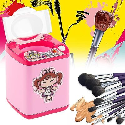 Mikasa Drop Ship Multifunktionel Mini Makeup Brush, Puff Cleaning Machine, Simulation Legetøj, Pretend Børns Game, Electric Rengøring Tool Pink