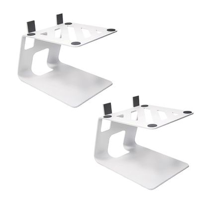 Ammattimaiset studiomonitorit telineet Raskas metallirakenne Tärinänvaimennus kaiutintelineet liukumattomalla tyynyllä valkoinen