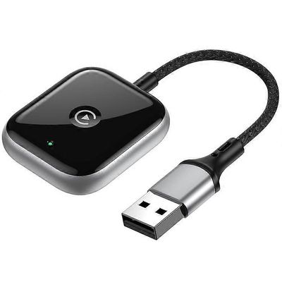 Auton langaton CarPlay-sovitin, joka on langallinen langattomaan CarPlay-sovittimeen, joka on yhteensopiva iPhonen kanssa Musta