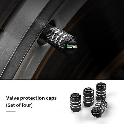 4stk ventil bilhjul dekk ventil caps for Skoda Vrs Octavia Kamiq Kodiaq Karoq Rs Superb Fabia Rapid Favorit Shry Rutete Svart