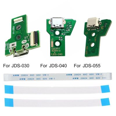 Fiauli Latausporttikortti Kevyt tarkka 12Pin Flex -kaapeli USB-latausporttiliitäntäkortti Sonylle PS4: lle JDS-030 / JDS-040 / JDS-055 Vihreä for J...