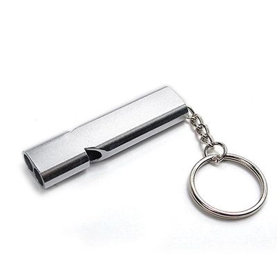 1pc 120 Decibel Udendørs Nøglering Whistle Cheerleading Whistle Aluminium Alloy Emergency Survival Whistle Multifunction Tools Sølv