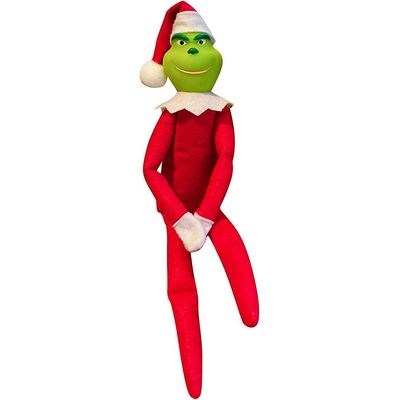 Waytogo Christmas Par The Grinch plysj Doll Toy Xmas Home Decor Ornaments Kids Chlidren Gaver Rød