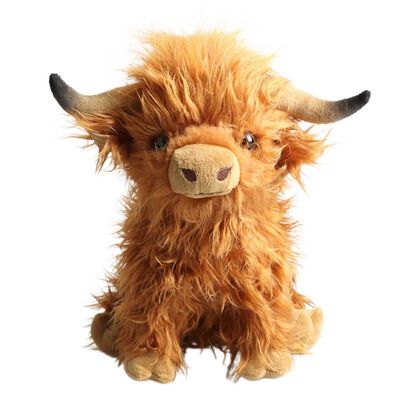 Qinfen Highland Cow Plush Doll Baby Pehmoeläimet Pehmolelut Skotlantilainen lehmänukke 25cm