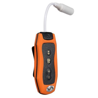 8GB MP3-spiller svømming undervannsdykking Spa + FM Radio vanntette hodetelefoner Orange oransje