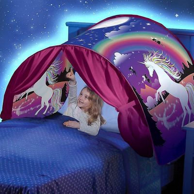 Sysports Kids Dream Bed Telt Med Led Lys Inkludert Barn Gutter Gi Pink Unicorn