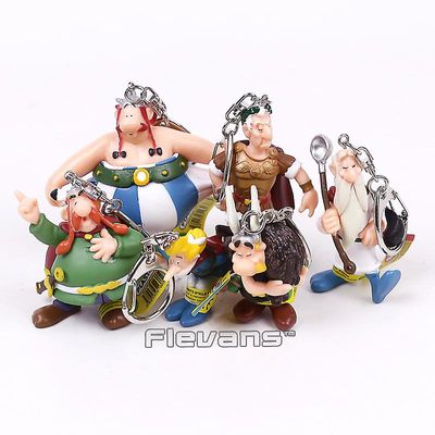 Visgaler Klassisk Frankrig Tegneserie Asterix Pvc FigurerNes Eventyr Legetøj Børn Børnegaver 6stk/sæt nøgleringe