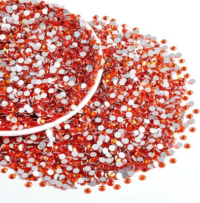 Flat Back Rhinestones Bulk, 2000 Orange Rhinsten til Nail Crafts Tøj DIY dekoration, Hyacint / orange, SS20, 4.6-4.8mm