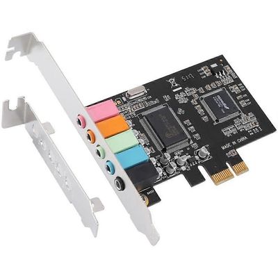 PCIe-äänikortti 5.1, PCI Express -tilakortti 3D-stereoääni korkealla äänentoistolla PC-ääni Musta