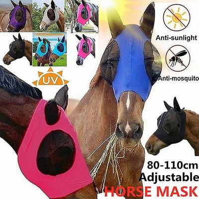 Witdreamer Anti-myg Hest Mask Fly Mask Anti-insekt Horse Head Mask Grå