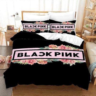 x77 lakanatCover Comforter Vuodevaatteet Vuodevaatteet Pussilakana Lohduttaja Setit Peitto Tyynyliina musta Peitto Peittosetti vaaleanpunainen 3-os...