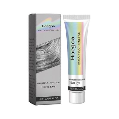 Hoegoa Gray Hair Cream Lock Color ei vahingoita hiuksia ravitseva kasviuute hiustenhoito trendikäs hiusväri kampaamoaine 100G