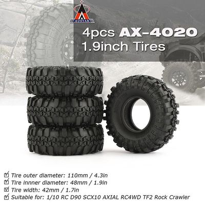 4 stk Austar Ax-4020 1,9 tommer 110mm gummi 1/10 Rock Crawler Dæk Del til D90 Scx10 Axial Rc4wd Tf2 Rc Bildele Hot