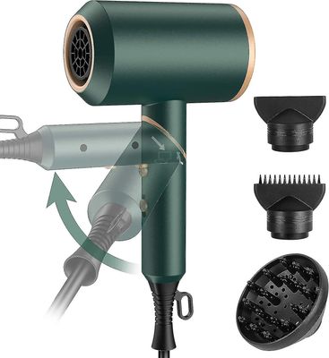 2023 - Folding Travel Hairdryer Small 2000 W, Light Hair Dryer Ion med 2 stylingdyser og 1 diffusor