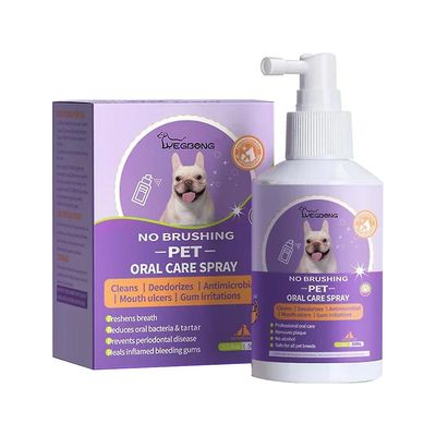 Pet Oral Spray Tænder Rengøring For Hunde & Katte Dårlig ånde Tandsten Plaque Fjernelse