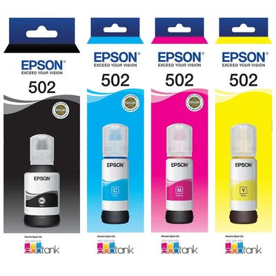 Epson T502 Ecotank 502 4 musteväriainepullon arvopakkaus irtotavarana aito alkuperäinen