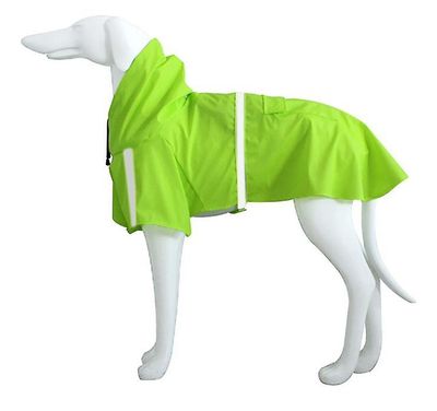 Handuo Hund regnfrakke justerbar pet vandtæt tøj regnjakke med strip reflekterende grøn S
