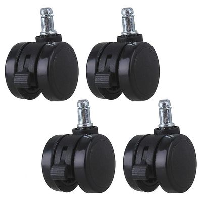 4Pcs 2inch pu store sorte 360 graders drejehjul