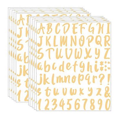 10 arkkia vinyylikirjaimet numerosarja kirjetarrat (kulta)