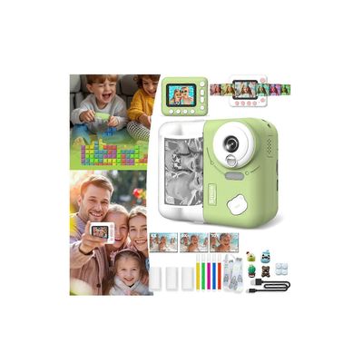 Printcam HD Mini Sport -kamera, 1080p kannettava selfie-pikakamera vihreänä, ei sisällä muistikorttia