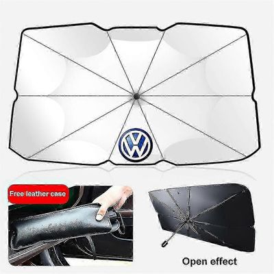 Auton aurinkosuoja tuulilasin aurinkosuoja, titaanihopea kangas taitettava tuulilasin aurinkosuoja sateenvarjo Volkswagen Iso