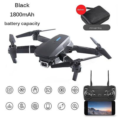 Zhuopai Mini e88 drone fire-akset foldbar fjernbetjening fly luftfotografering drone Sort Dual Camera Version 4K