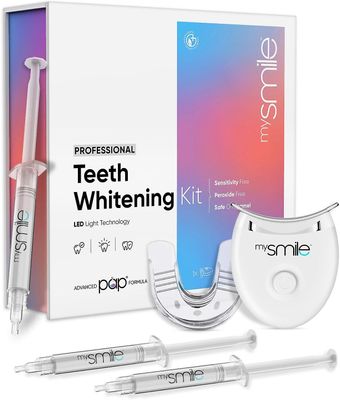 mysmile Teeth Whitening Kit -Emaljesikker te, kaffe, vin og røyking flekkfjerner ikke-sensitiv formel Peroxide Free RoHS