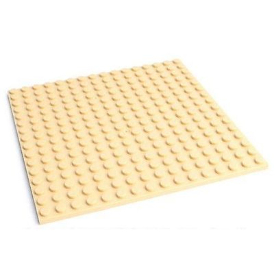 Ebox Dobbeltsidede bundplader plast små mursten kompatible byggeri legetøj Beige 12.8*12.8cm