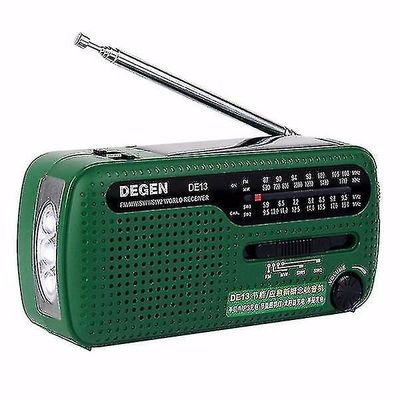 Degen De13 Bærbar Fm Mw Sw Manuel Cranking Dynamo World Receiver Radio Recorder