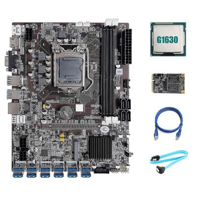 B75 eth mboard 12 PCIe til USB A1155 Mboard med G1630 CPU+MSATA SSD 64G+SATA førerhus