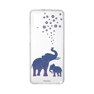Crazy Kase Hull til Samsung Galaxy A31 Fleksibel blå elefant