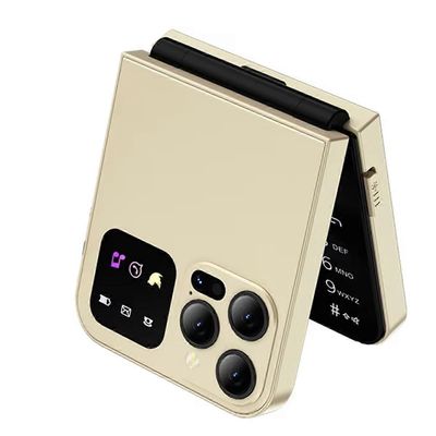 A50 Pro Flip Phone Dual SIM -kortti GSM Automaattinen puhelun tallennus 2,4 tuuman näyttö taitettavat matkapuhelimet Type-C Gold Kultaa