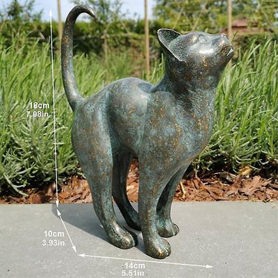 Katt statue harpiks figur bronse plen veranda hage hage utendørs skulptur statue dekorasjon hjemmekontor ornament