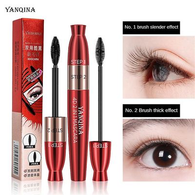 Yanqina Super Long Mascara, 4D vanntett og svettesikker mascara farge01