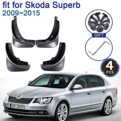 Bil Mudflap For Skoda Superb B6 3t Mk2 2009 ~ 2015 4x Mudguards Fender Styling Tilbehør Oppgradering Guard Flap Splash Protection