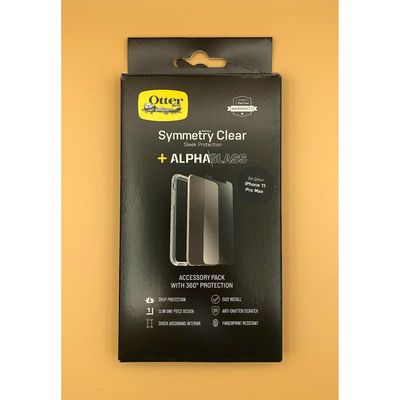 Otterbox Symmetry kirkas puhelinkotelo + Alpha Glass Protector iPhone 11 Pro / pro Max