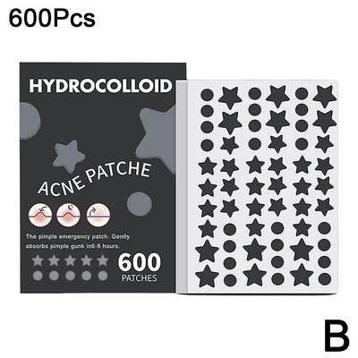 600PCS/SET Star Pimple Patch Akne Värikäs Näkymätön Akne Tarrat Ihonhoito Musta