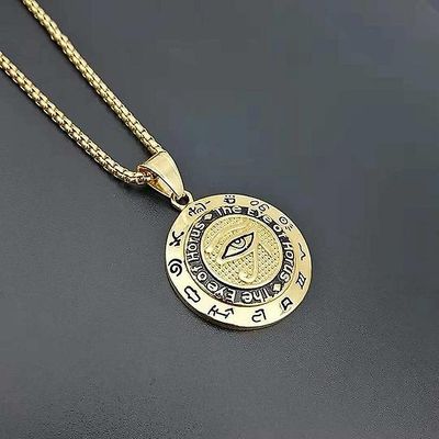 Bricks Masons Eye af horus firkantet kompas frimurerisk vedhæng halskæde 50cm