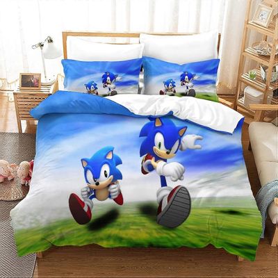 Kerota Sonic D pussilakanasetti Sarjakuvapelihahmot Pehmeä mikrokuituinen vuodevaatesetti vetoketjulla suljettavat palat Teini-ikäisille lapsille S...