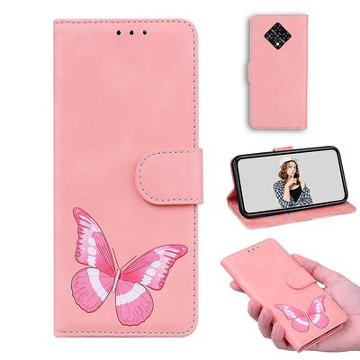 Etui til Infinix Zero 8 Butterfly Cover Premium Læder Magnetisk- Pink