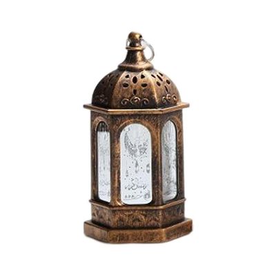 Ramadan Lyktlampa Eid Mubarak Led Ljus Ornament Muslim Party Häng Decor Coppery