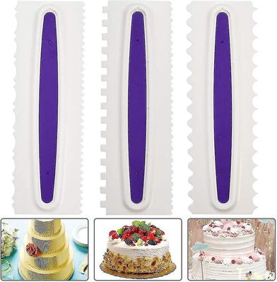 3stk kake glasur glattere, kake jevnere skrape krem spatler kam skrape dekorere kanten diy kake verktøy glasur poleringsmaskin for mousse smørkrem