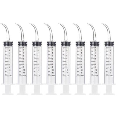 8 pakkaus kertakäyttöinen 12cc hammasruisku hammas kastelu ruisku kaareva kärki, nielurisa kivi ruiskuttaa suuvesi puhdistusaine mittaus