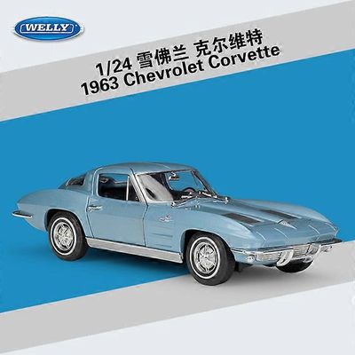 1:24 Chevy 1963 Corvette Corvette urheiluauton jäljitelmä seoksesta malli lelu lahjakokoelma näyttö Chevrolet Corvette