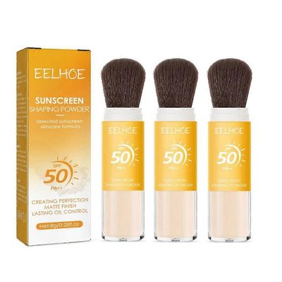 3X uusi aurinkosuojajauhe, SPF 50 Pa++, mineraaliaurinkosuojasivellinjauhe, Oil Control luonnollinen mattapinta, pitkäkestoinen kevyt hengittävä