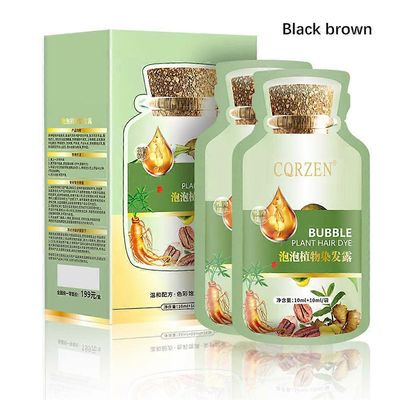 Bubble Hair Dye Shampoo Pitkäkestoinen Pysyvä Nopeasti peittävä Harmaa Valkoinen Luonnollinen ravitseva hiukset Värit Kasvien Dying Cream Musta ruskea