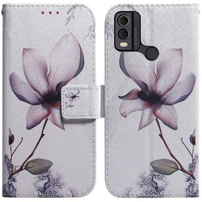 Farget tegning skinnveske for Nokia C22 Rosa