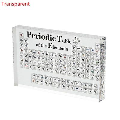 mickcara Kjemisk element display akryl periodisk bord barn undervisning skolen skjerm med ekte elementer prøver brev dekorasjon Gjennomsiktig 200x1...