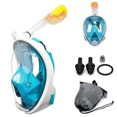 Ebox Underwater scuba anti tåge fuld ansigt dykning snorkling respiratoriske masker sikker og vandtæt svømning udstyr sæt Hvid grøn L/xl