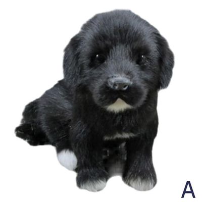 Realistinen Black Dog Puppy Pet Pehmo Simulation Pehmoeläin Pehmoeläin Cuddly Doll T Oy Pieni